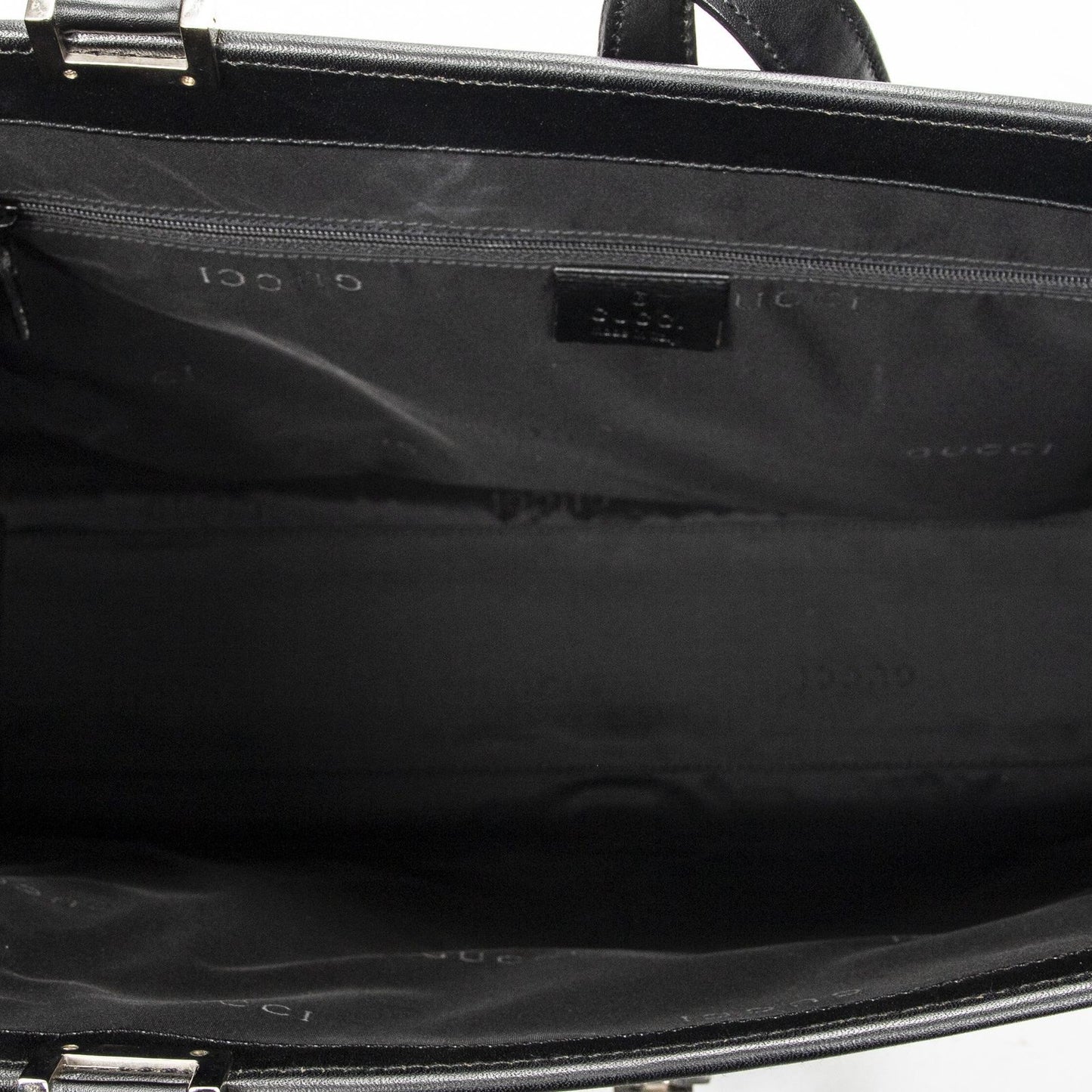 Gucci Large Square Bamb Tote Black GG Canvas — view 9