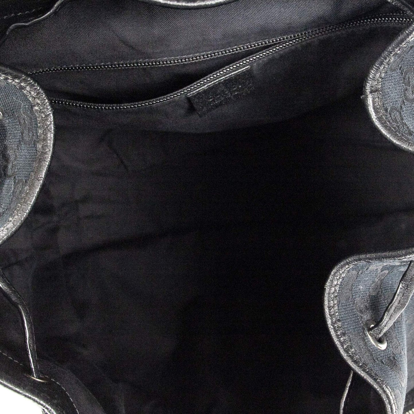 Gucci Drawstring Backpack Black GG Canvas — view 9