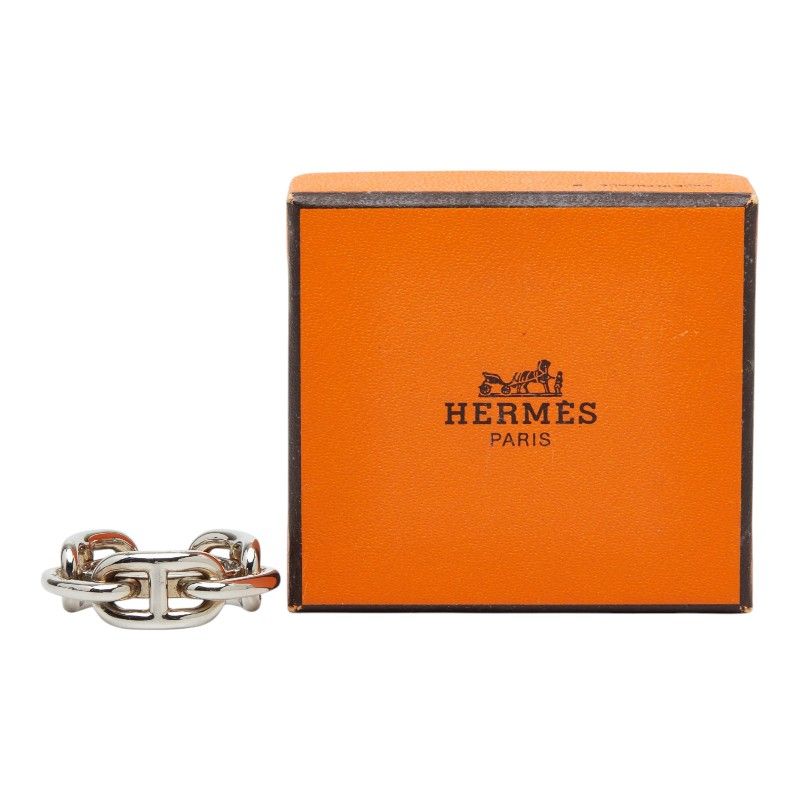 Hermes Chaine D'ancre Scarf Ring Silver Metal — view 6