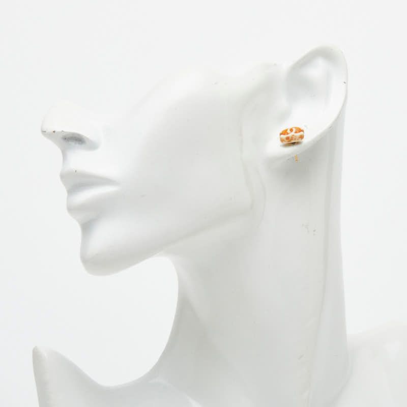 Chanel CC Logo Earrings Beige Plastic — view 4