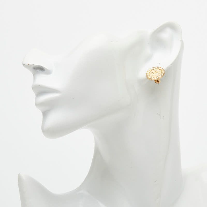 Dior Logo Vintage Round Earrings Gold Plated — view 5