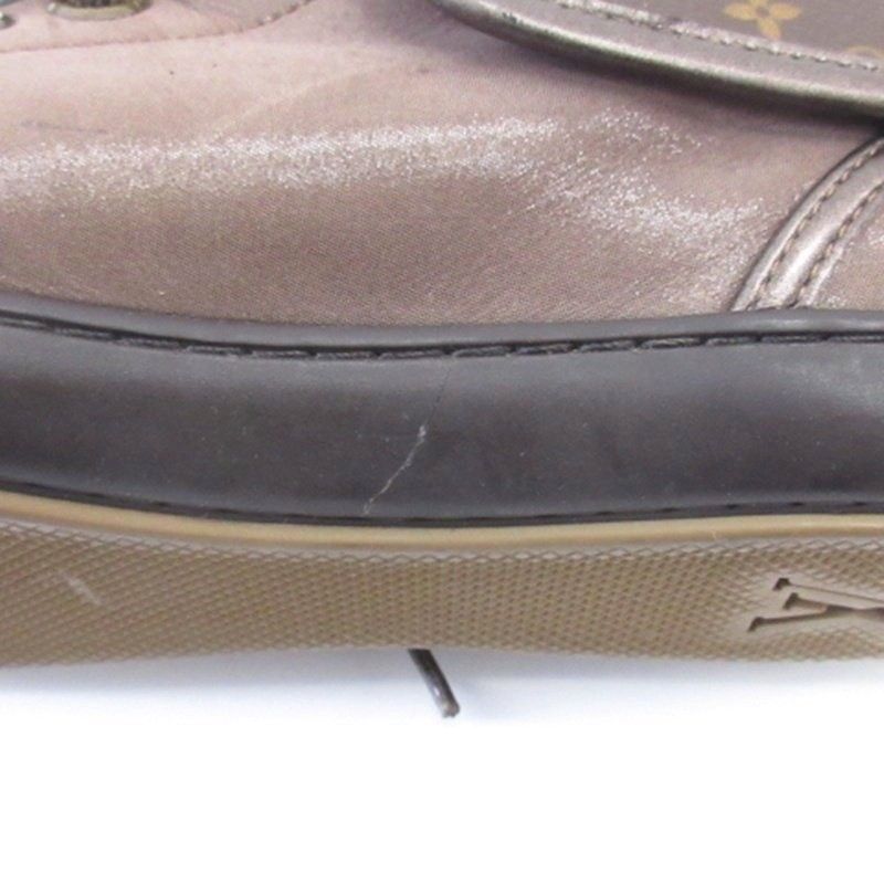 Louis Vuitton Line Monogram Sneakers High Cut Leather Brown — view 8