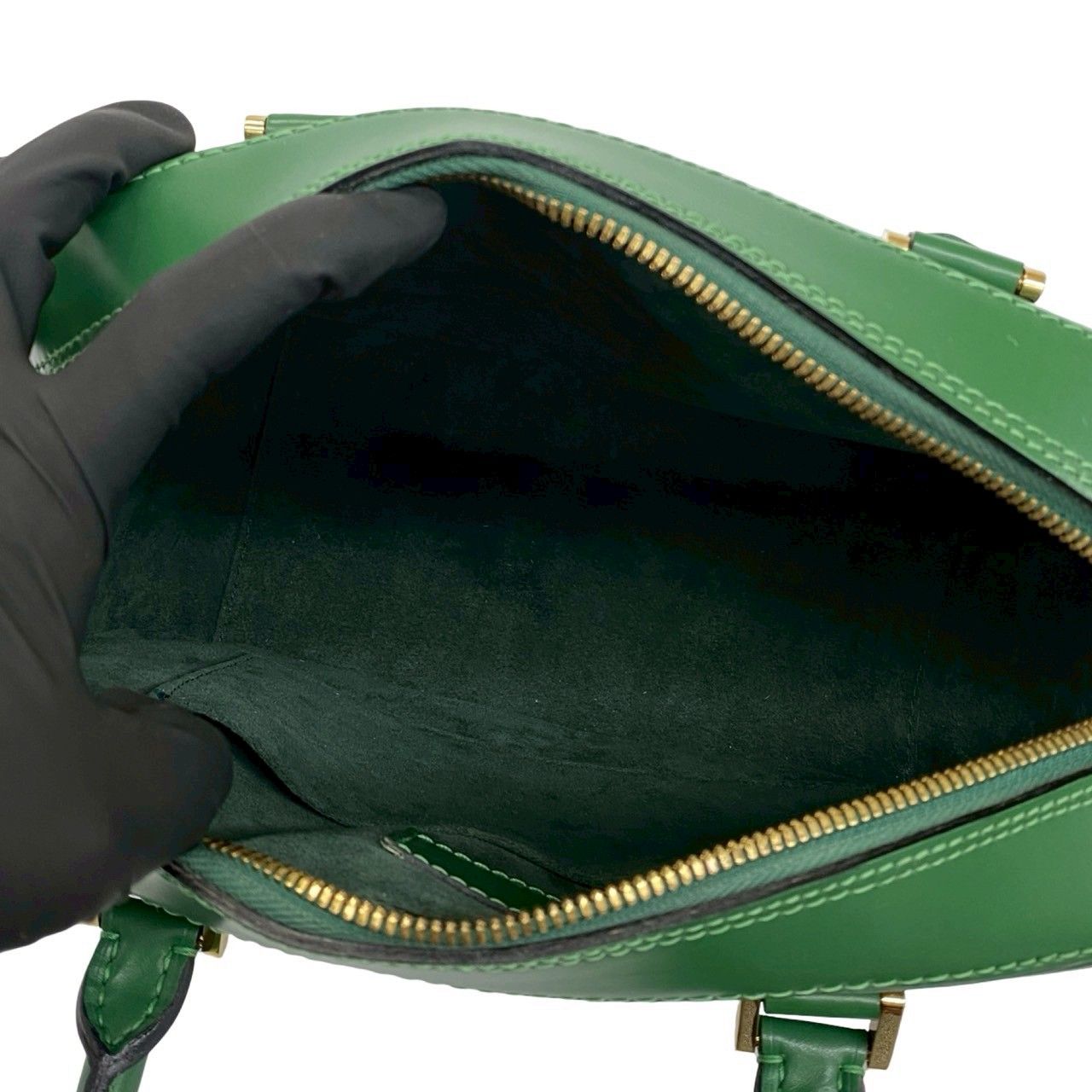 Louis Vuitton Vintage Sa Blanc Epi Leather Mini Boston Bag Borneo Green — view 9