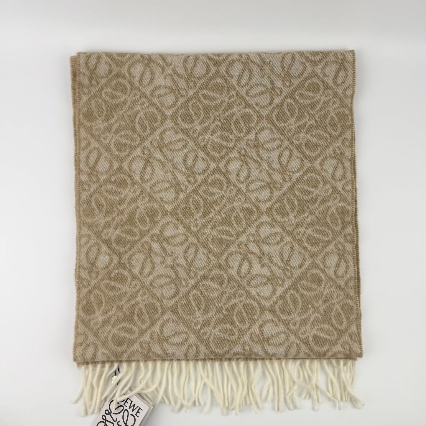 Loewe Anagram Beige le Cashmere Vintage Scarf — view 9