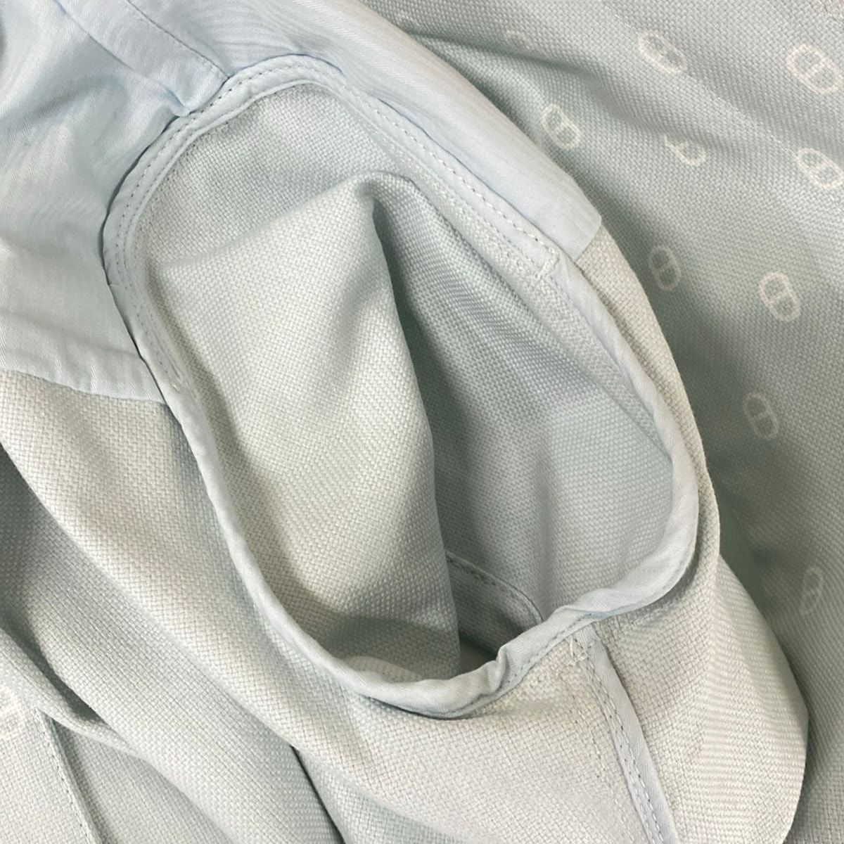 Hermes Dress 38 M Light Blue White Short Sleeve Chaine D'ancre Series Button — view 9