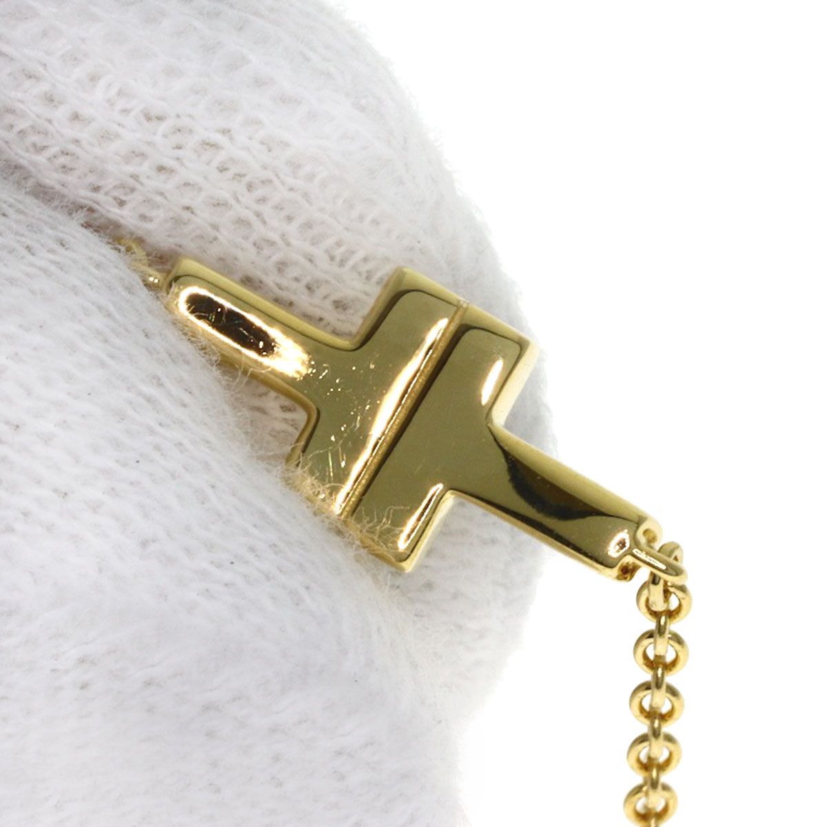 Tiffany & Co T Tow Double Chain Bracelet 18k Yellow Gold — view 7