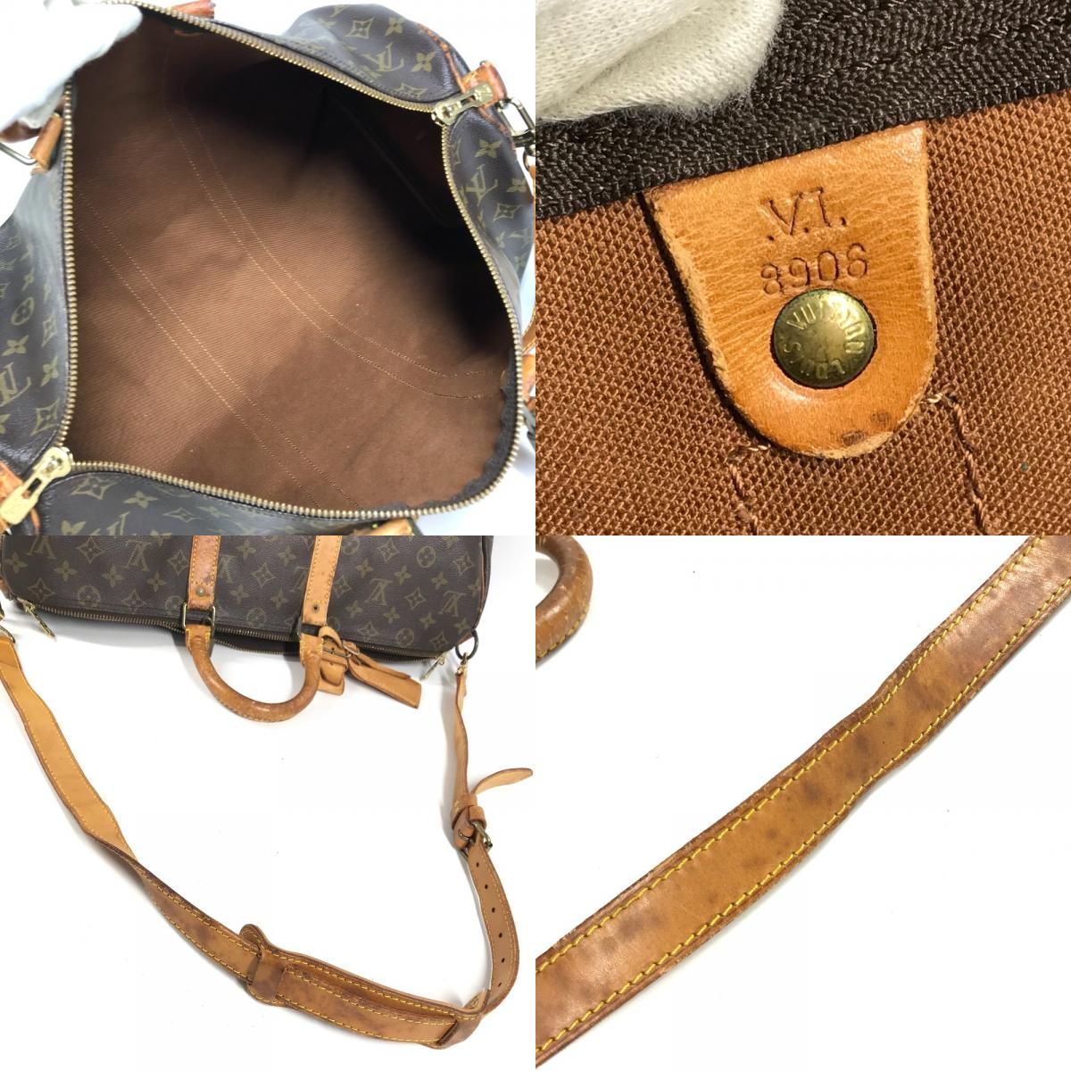 Louis Vuitton Boston Bag Keepall Bandouliere 45 Monogram Canvas Brown — view 9