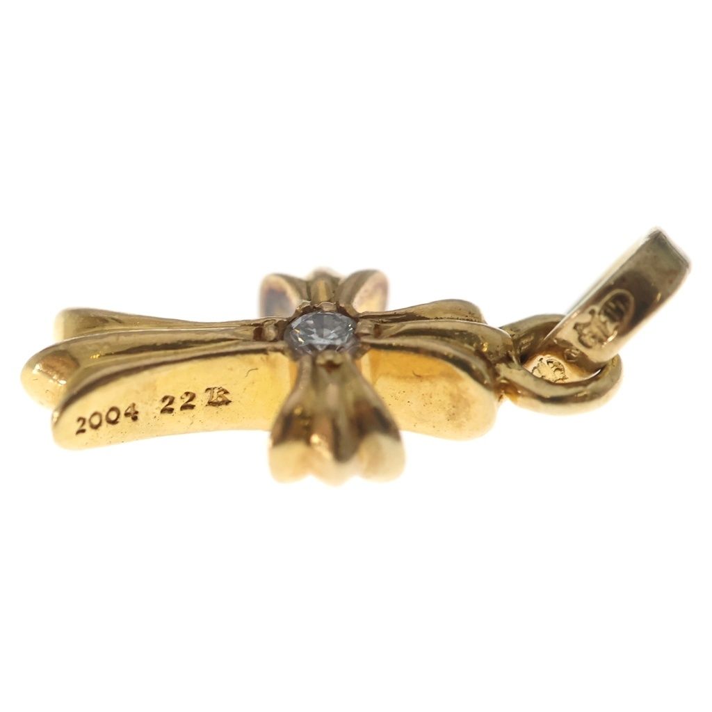 Chrome Hearts 22k Crs Baby Fat Dia Fat Cross 1 Diamond on Both Sides Pendant — view 6