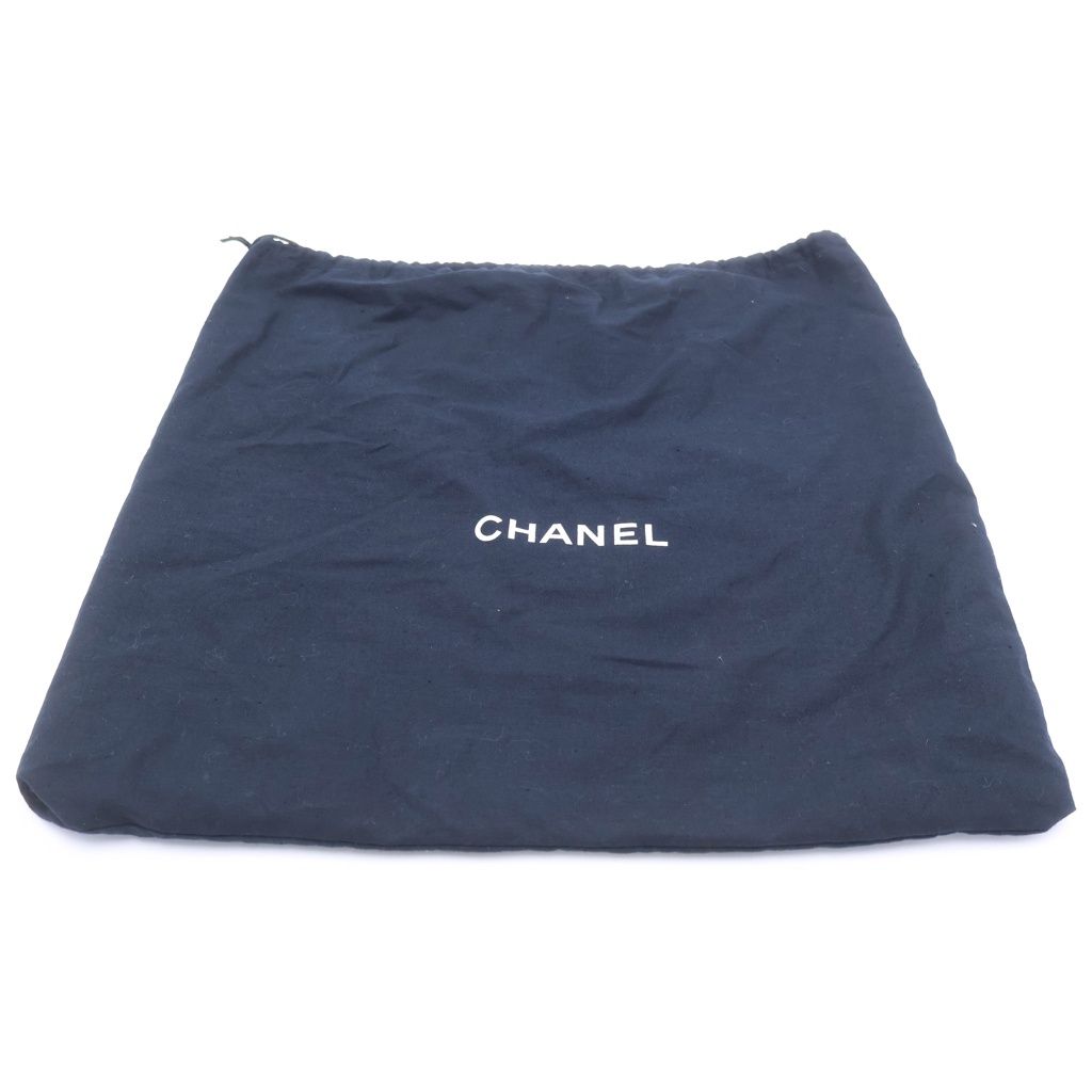 Chanel CC Logo 2-Way Chain Shoulder Bag Black Caviar Leather Gold — view 6