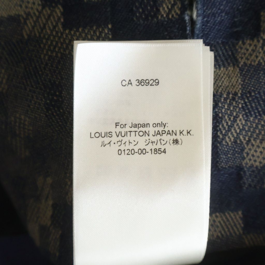 Louis Vuitton Logo Embroidery Damier Cotton Jacket Blue Brown Scr — view 8