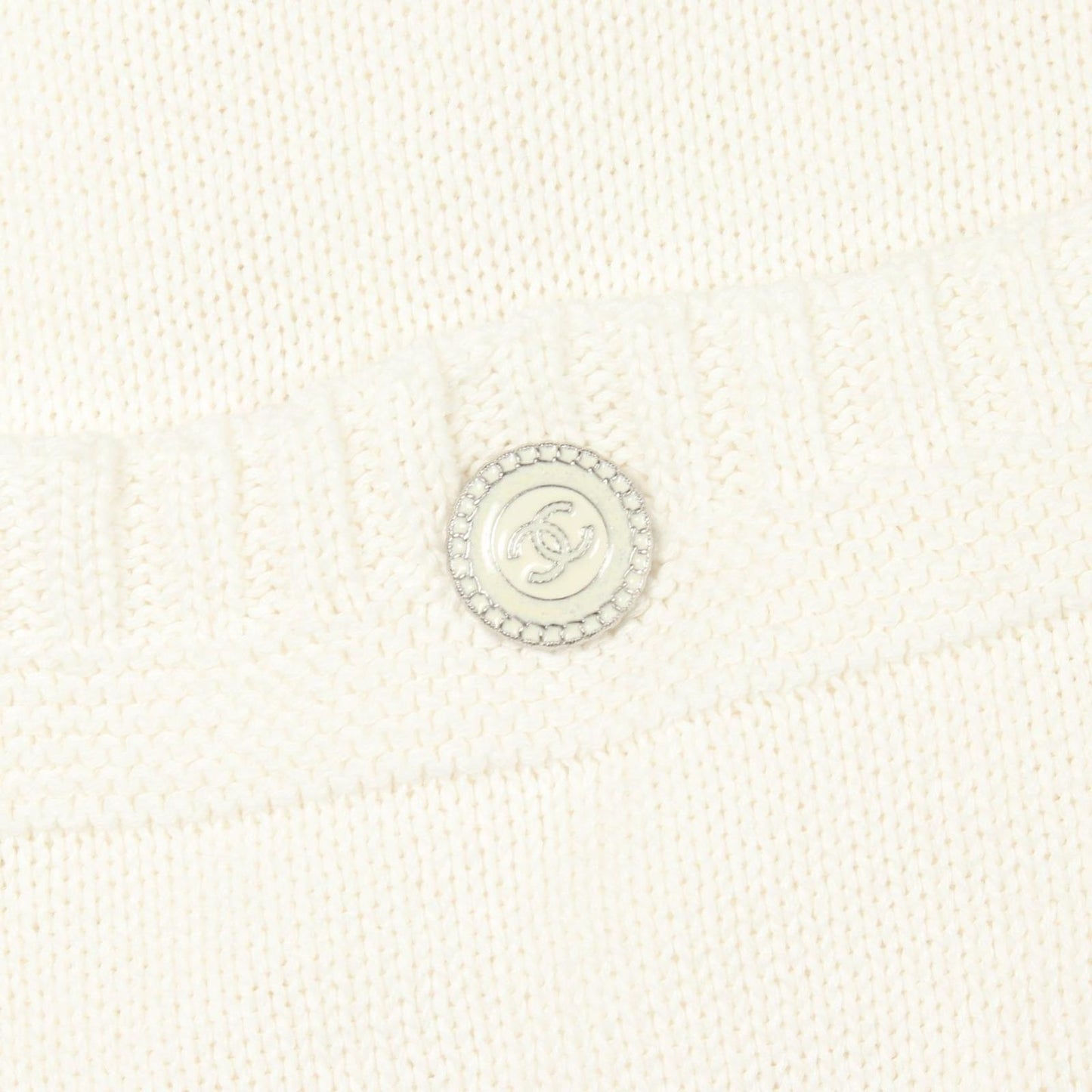 Chanel Knit CC Logo Button Cotton Sweater — view 8