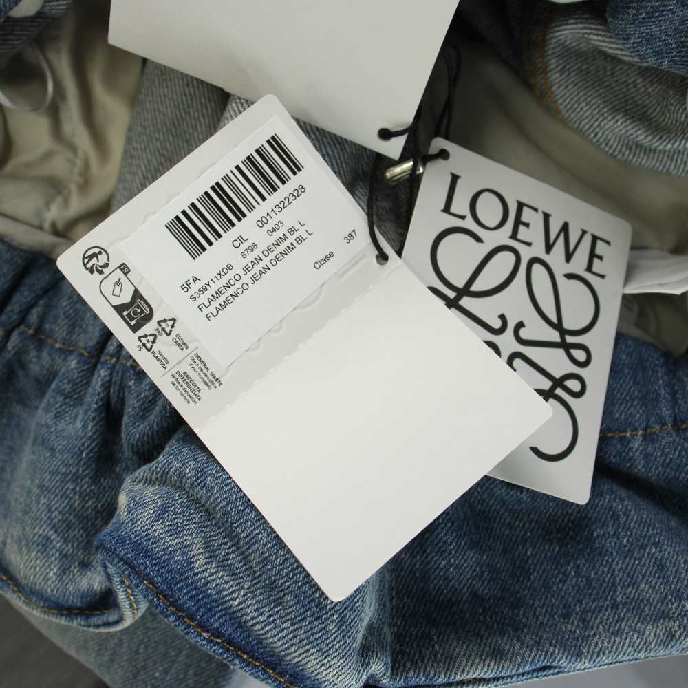 Loewe Denim Pants Flamenco Jeans Wide Frill Indigo — view 7