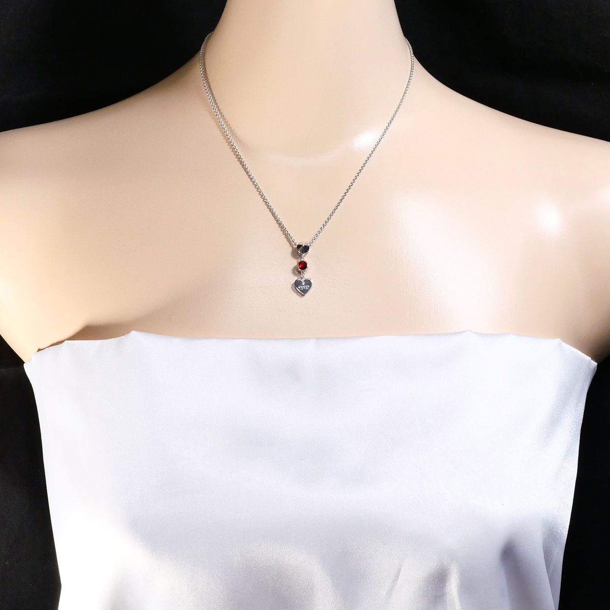 Gucci 925 Sterling Silver Necklace Red Topaz 41 cm — view 6