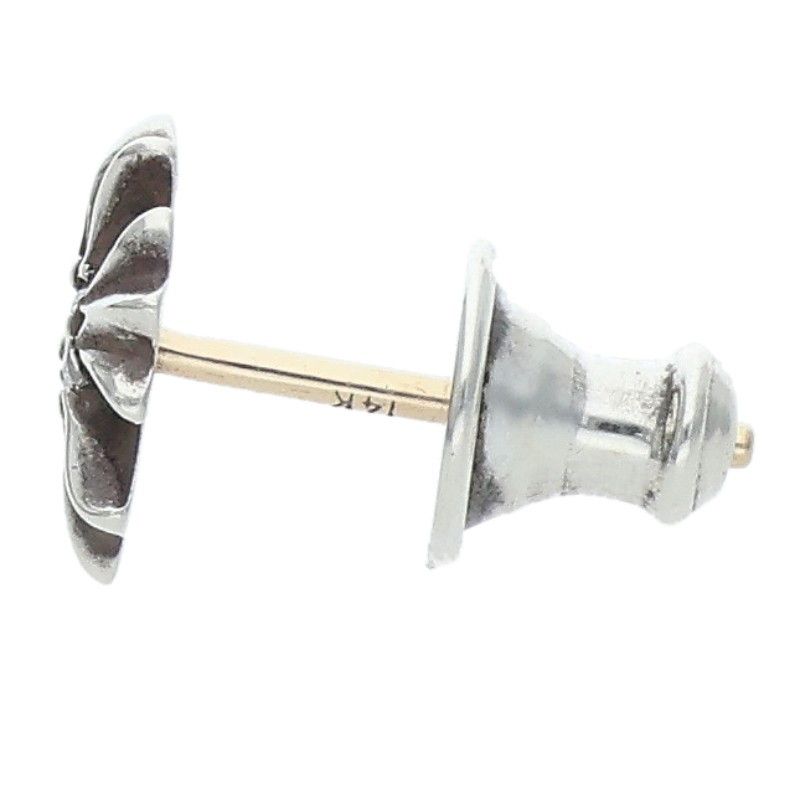 Chrome Hearts No2 CH Pls Dia CH Plus Stud 1 Diamond Silver Earrings — view 5