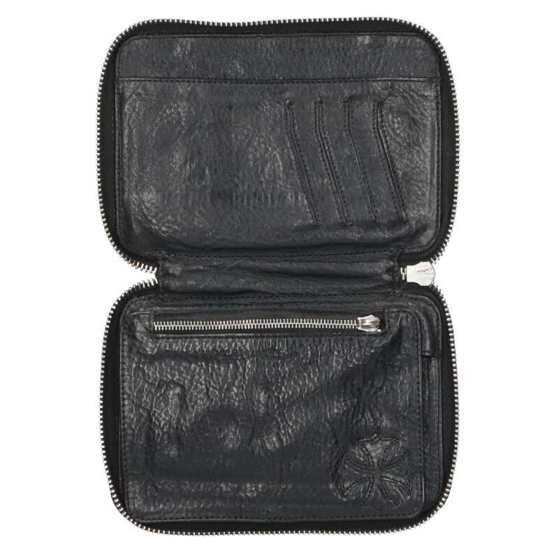 Chrome Hearts Bank Robber Cem Loaded Cemetery Cross Round Zip Leather Wallet — view 3