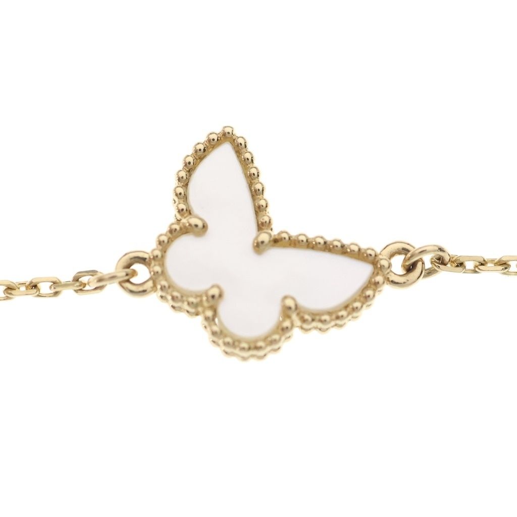 Van Cleef & Arpels Sweet Alhambra Papillon Mother of Pearl Bracelet 18k Yellow — view 6