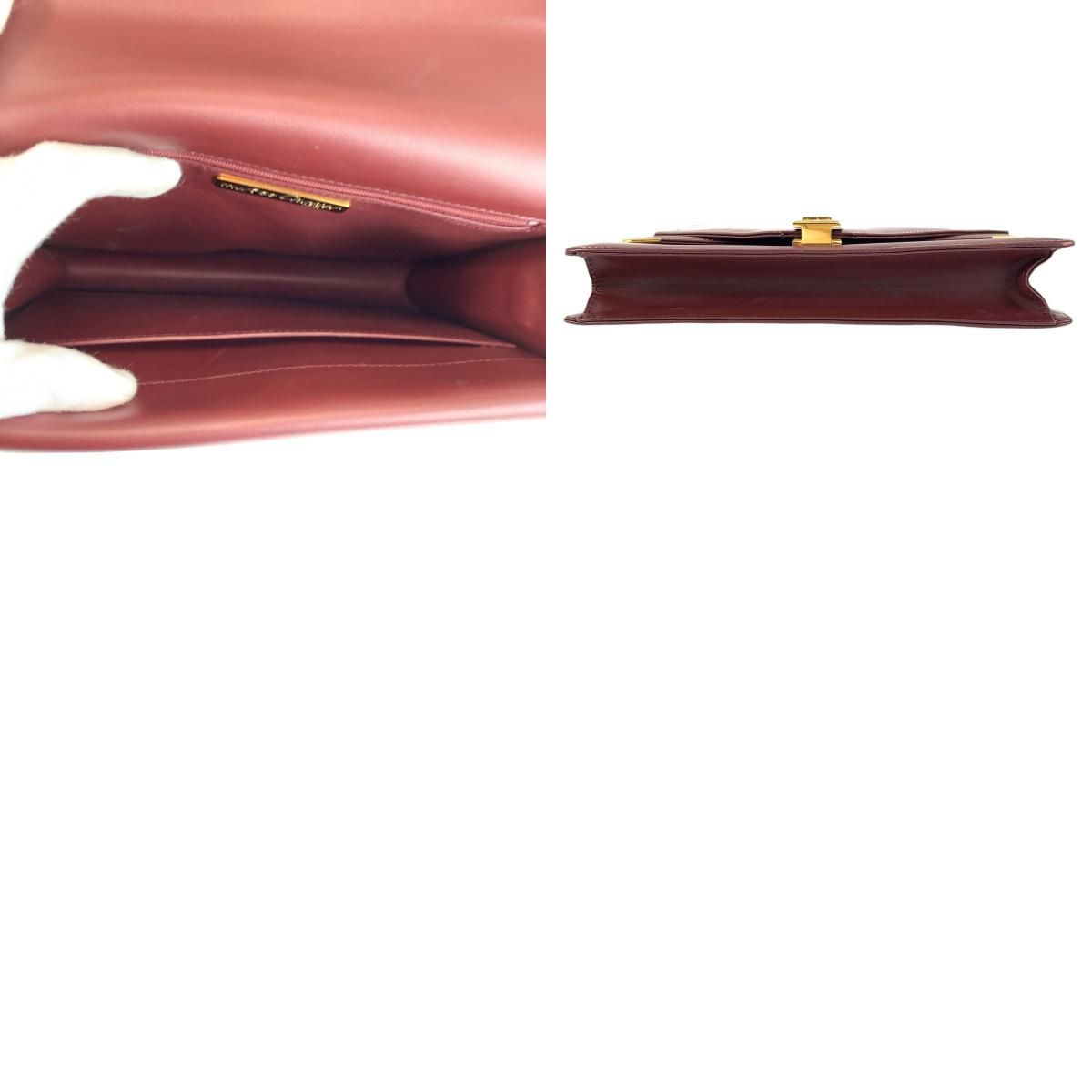 Cartier Vintage Must Line Bordeaux Gold Leather Shoulder Bag Pochette — view 9