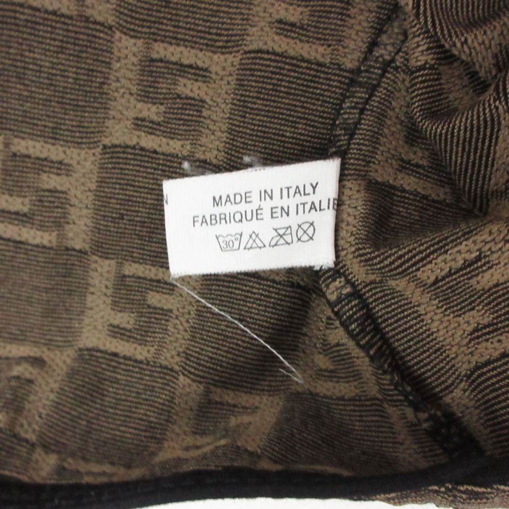 Fendi Top Zucca Pattern Allover Sleeveless Stretch Top Brown — view 6