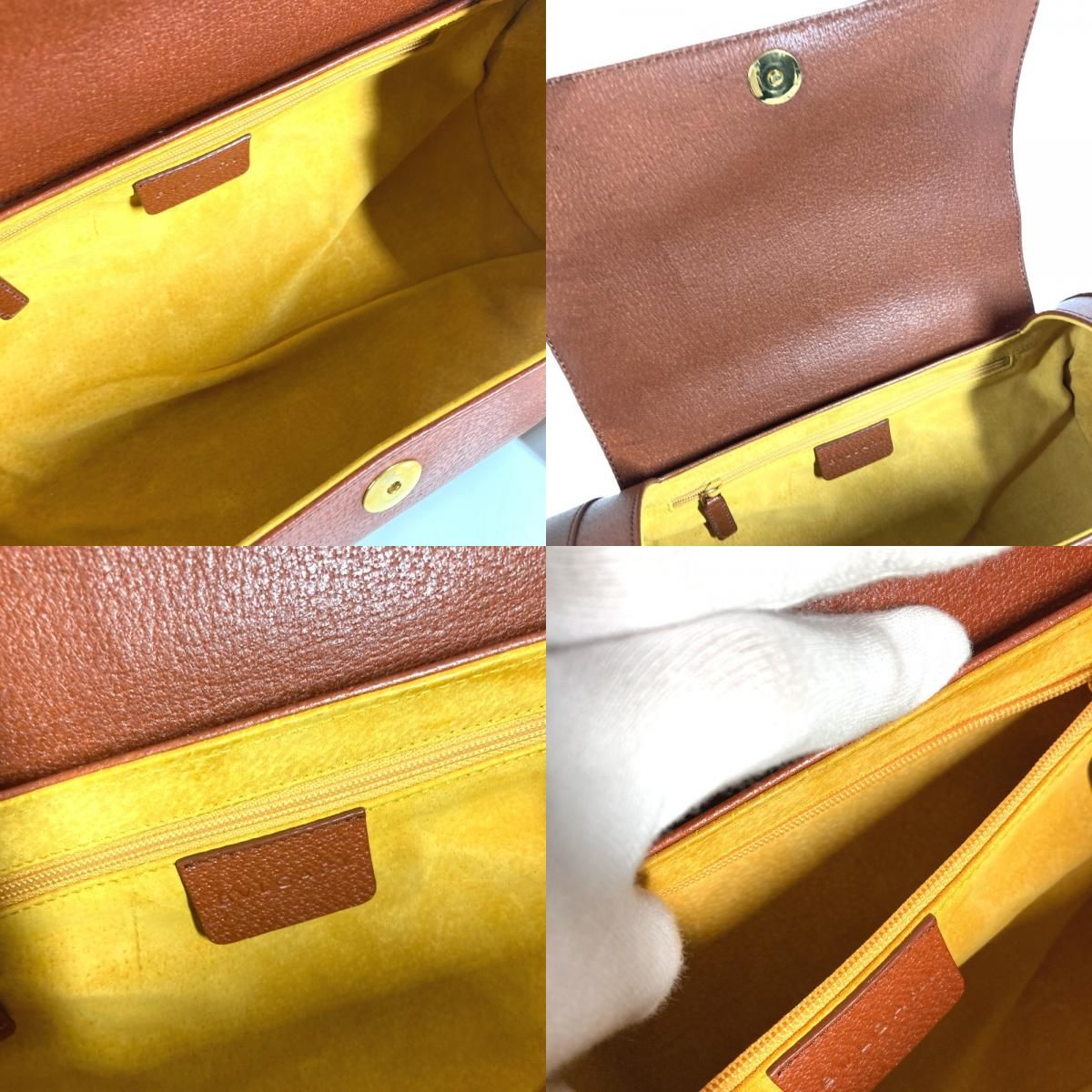 Bvlgari Shoulder Bag Logo Leather Brown — view 9