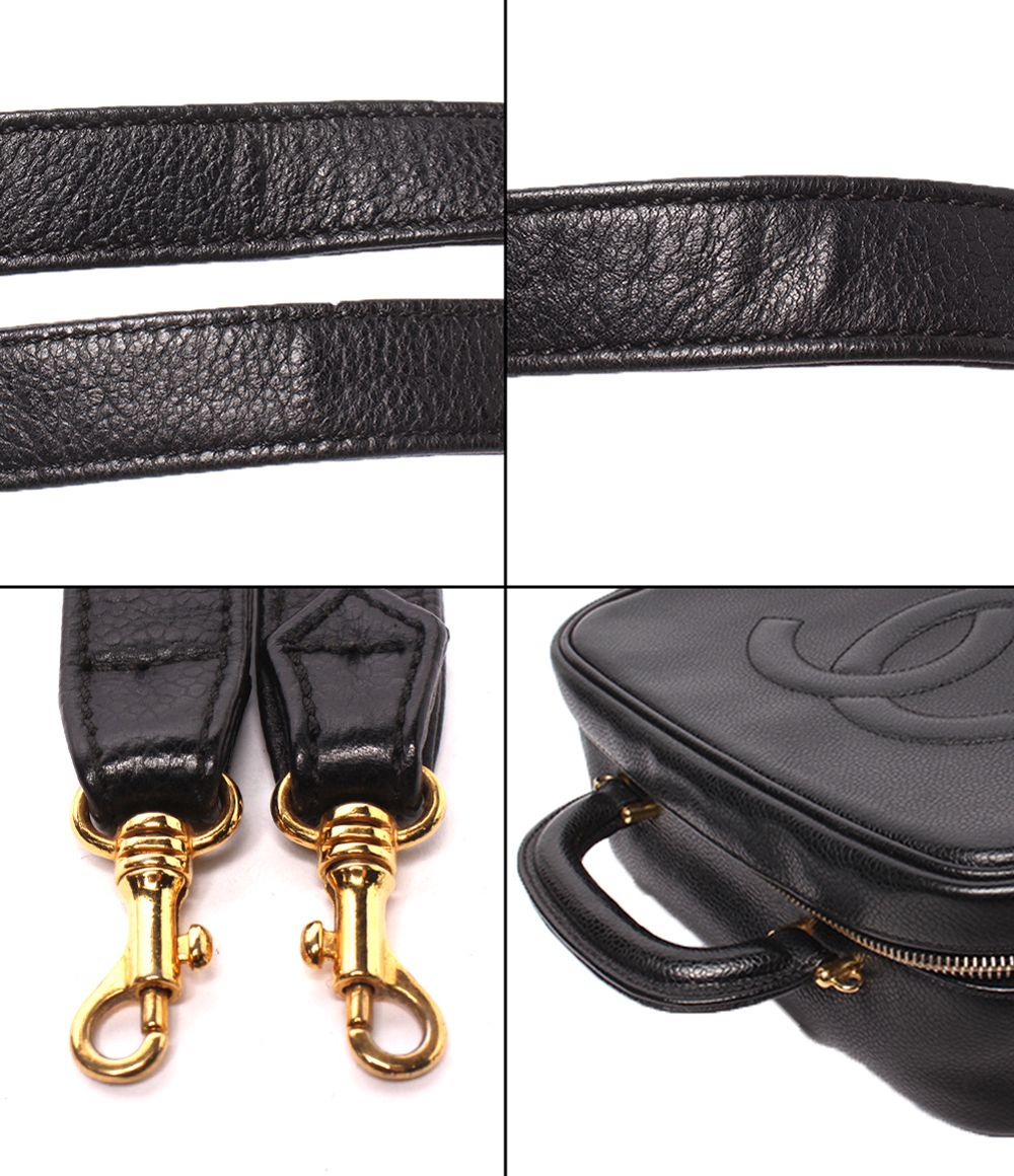 Chanel 2-Way Vanity Shoulder Bag Crossbody CC Logo Caviar Leather Gold No 5 — view 9