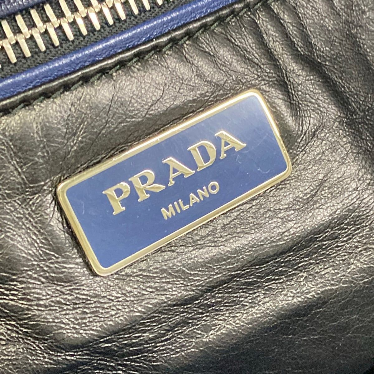 Prada Shoulder Bag Nappa Bomber Blue Detachable Strap Leather — view 9