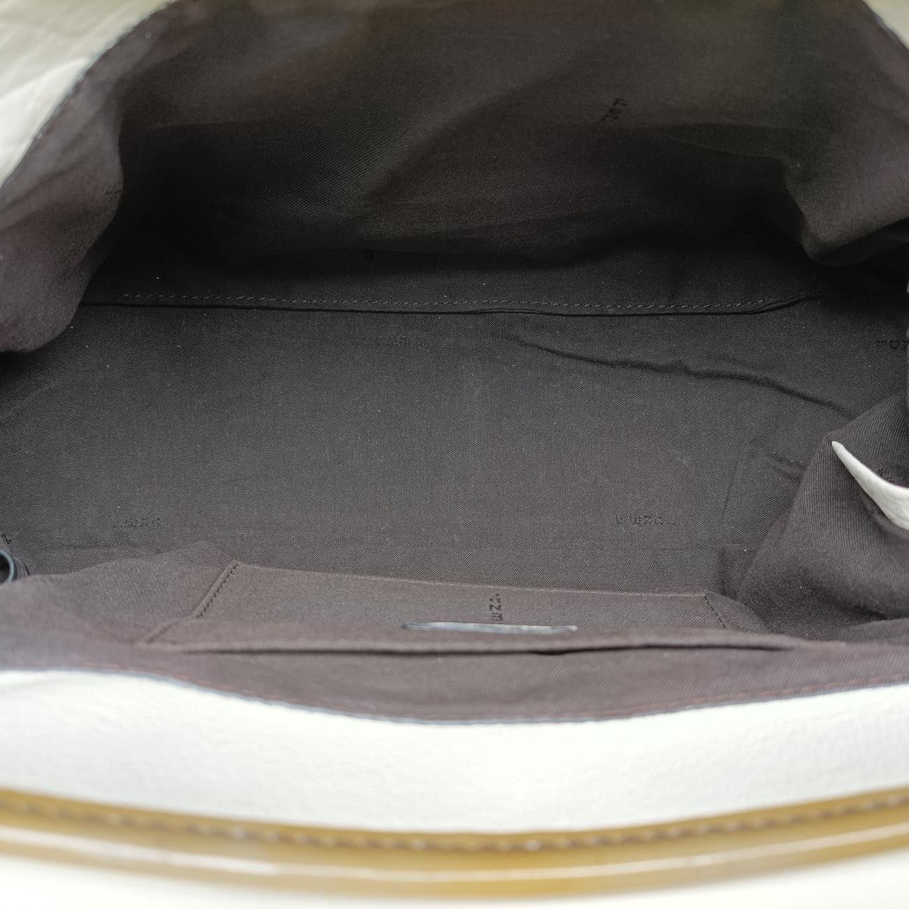 Fendi b Bag White Brown Leather Patent 001 — view 9