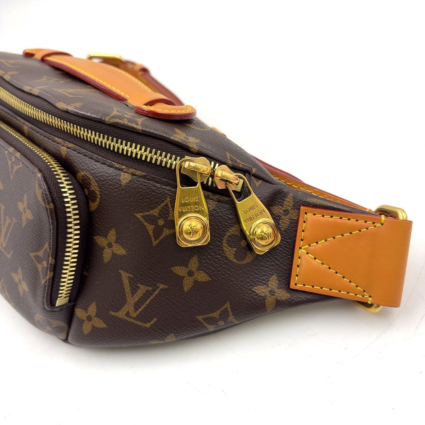 Louis Vuitton Rush Bum Bag Monogram Waist Leather Brown Light Gold — view 9