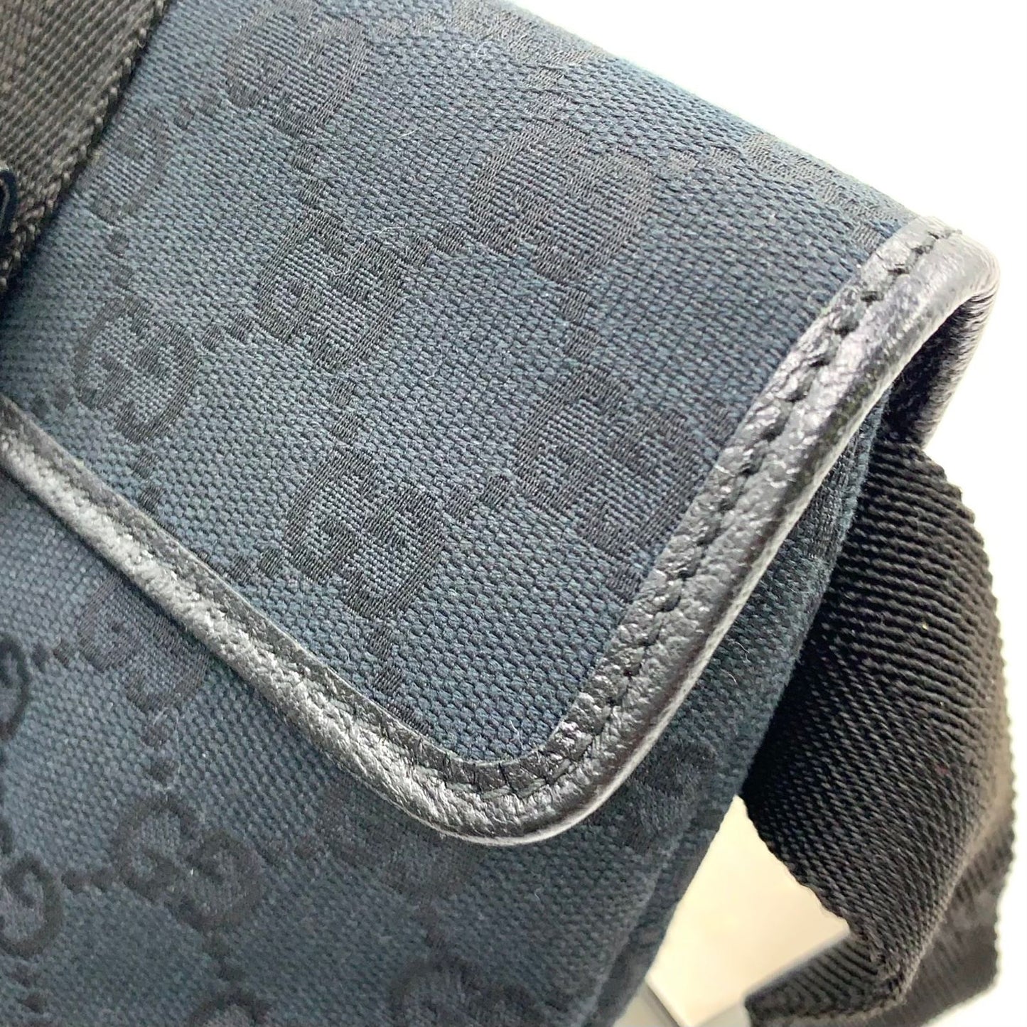 Gucci GG Canvas Black Belt Bag Silver — view 9