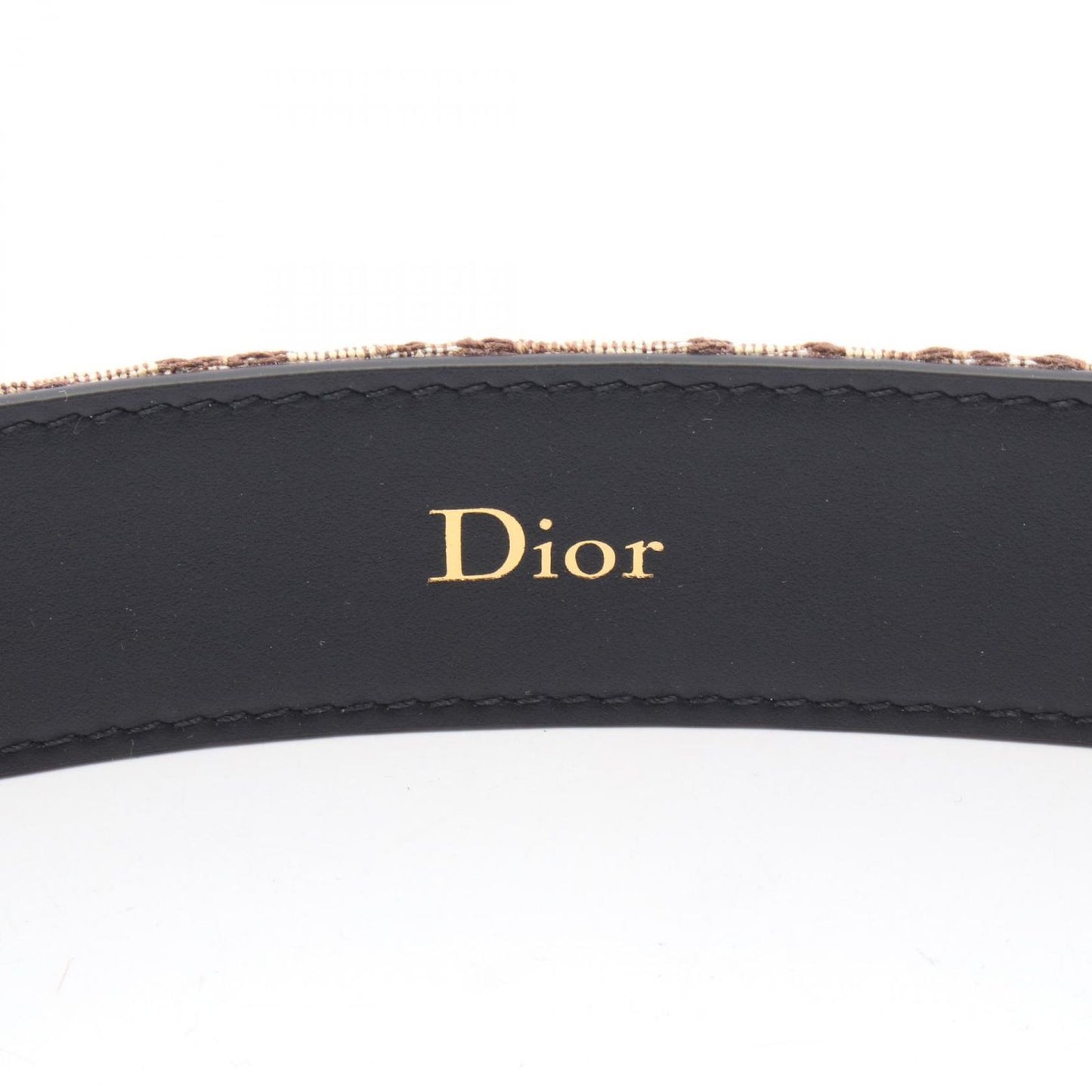 Dior Belt Oblique Brown Canvas Leather — view 4