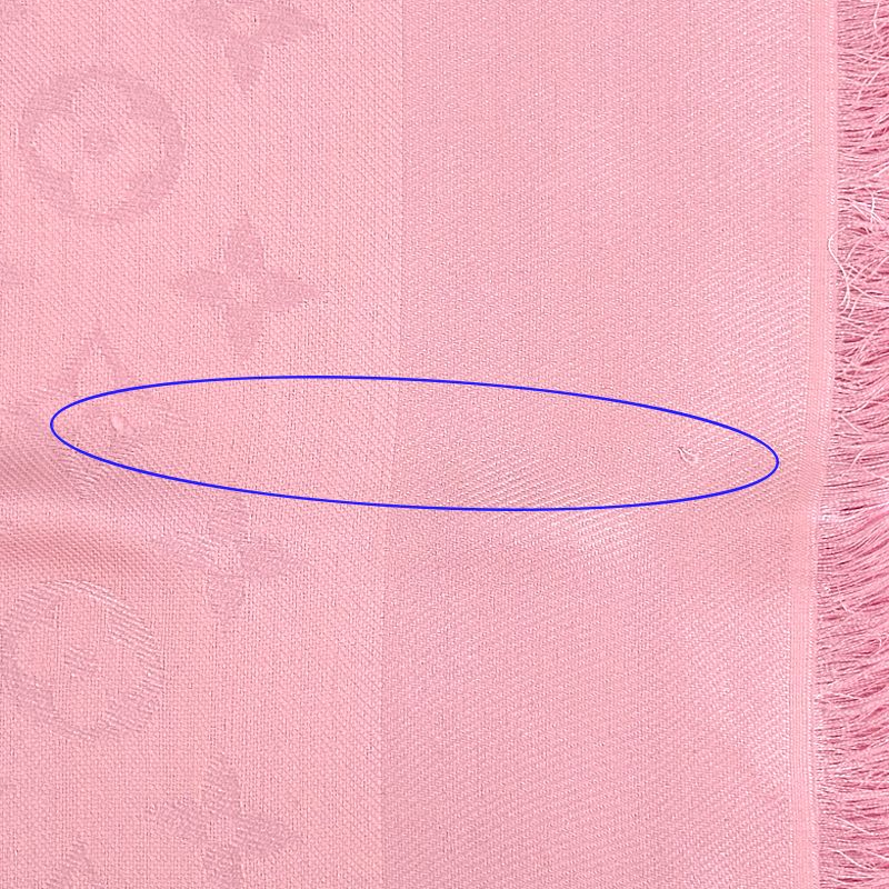 Louis Vuitton Scarf Shawl Monogram Silk Wool Rose Poudre — view 5