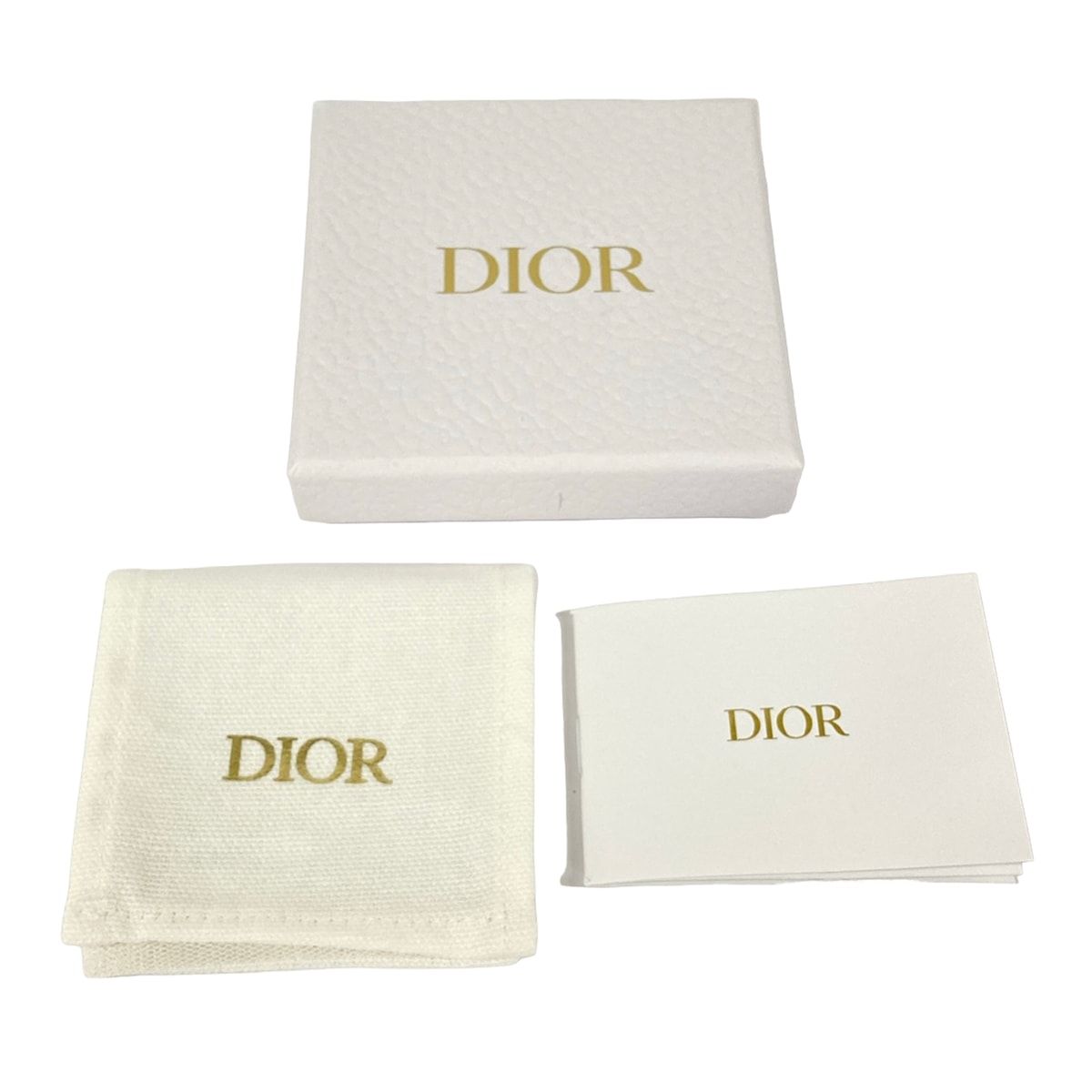 Dior Earrings Gold Light Blue Ivory CD Motif — view 4