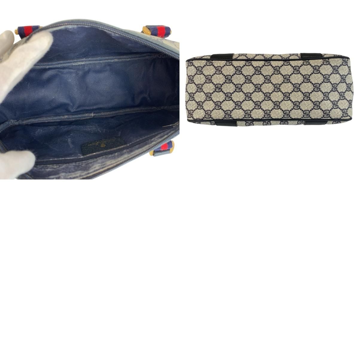 Gucci Vintage Sherry Line Gray GG Supreme Canvas Handbag Mini — view 9
