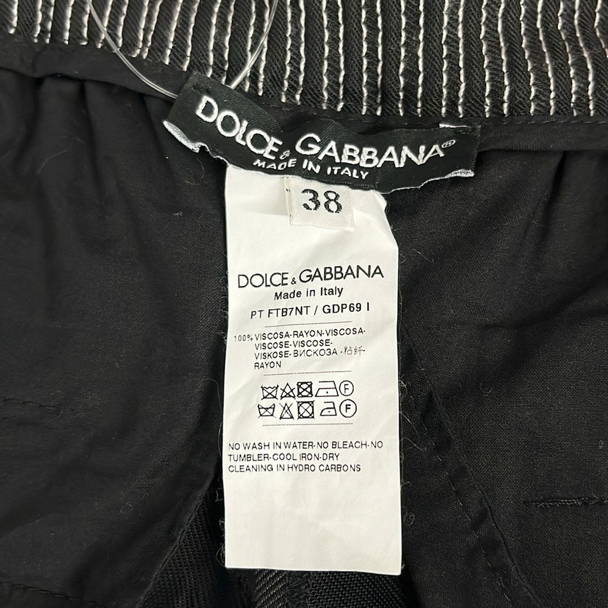Dolce & Gabbana Pants 38 S Straight Fit Cotton Black Full Length — view 3