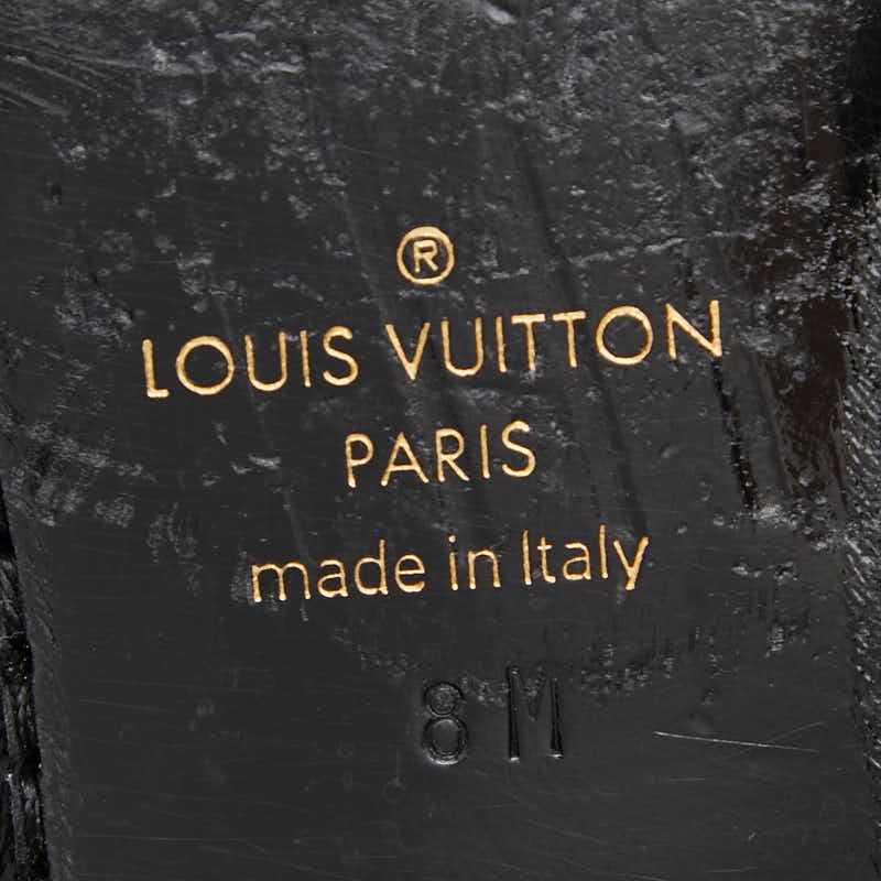 Louis Vuitton Damier Opera Shoes Slip on Black Leather Velour — view 8