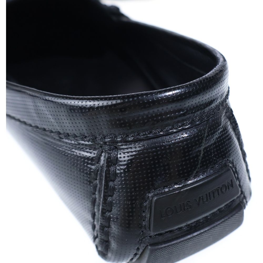 Louis Vuitton LV Logo Plate Perforated Leather Low Cut Driving Shoes Loafers — view 6