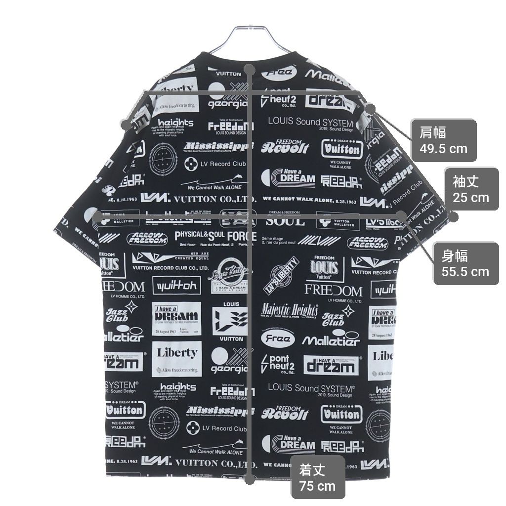 Louis Vuitton All Over Logo Tee All Crew Neck Short Sleeve T-Shirt Black — view 9