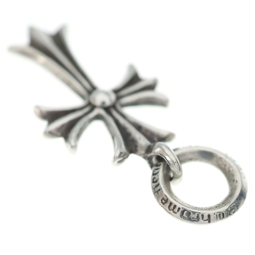 Chrome Hearts Tiny CH Cross Charm Necklace Top Silver Ol — view 6