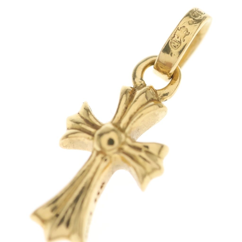 Chrome Hearts 22k Crs Baby Fat P Dia Fat Cross Pave Diamond Pendant Top Gold — view 6