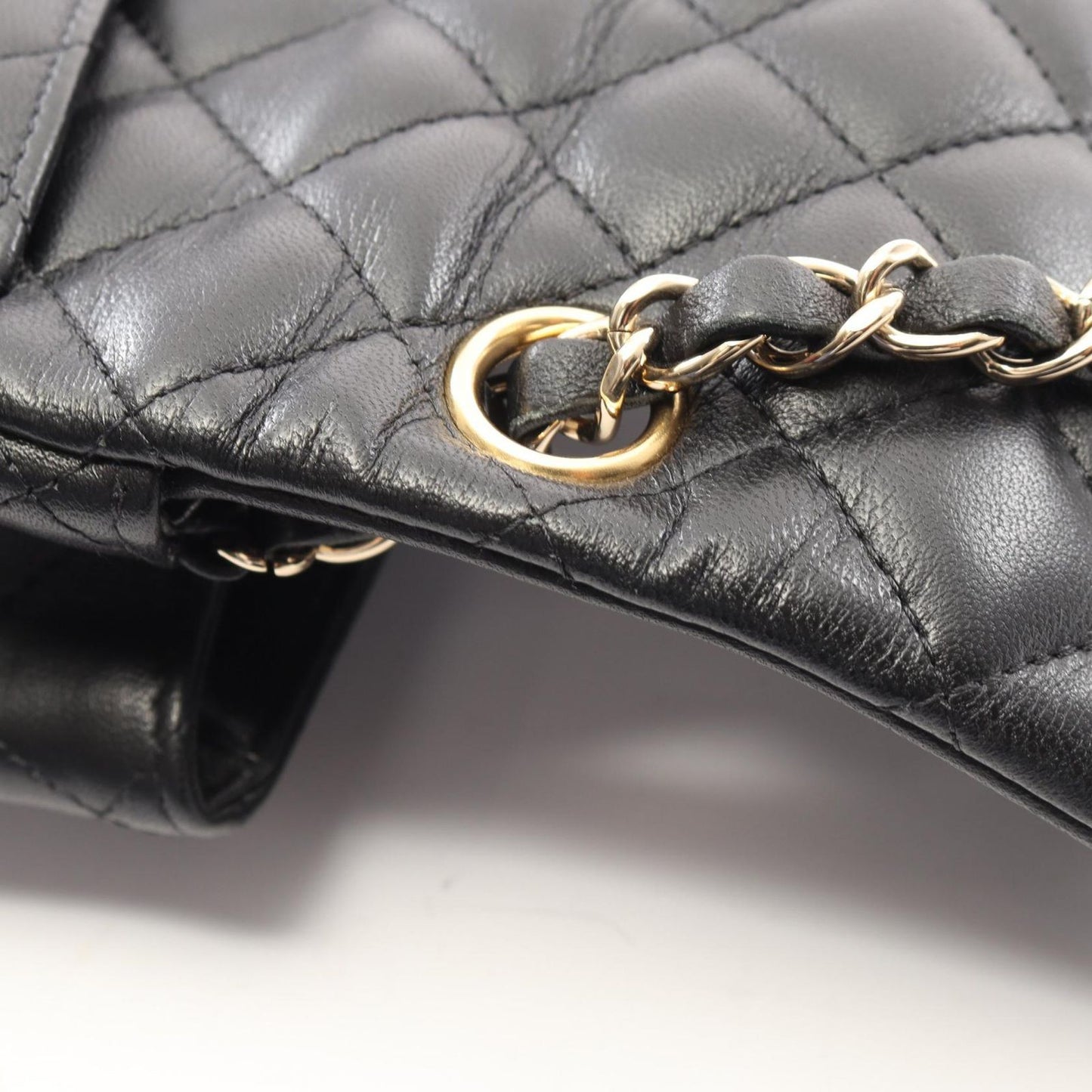 Chanel Shoulder Bag Mini Quilted Black Lambskin Chain — view 9