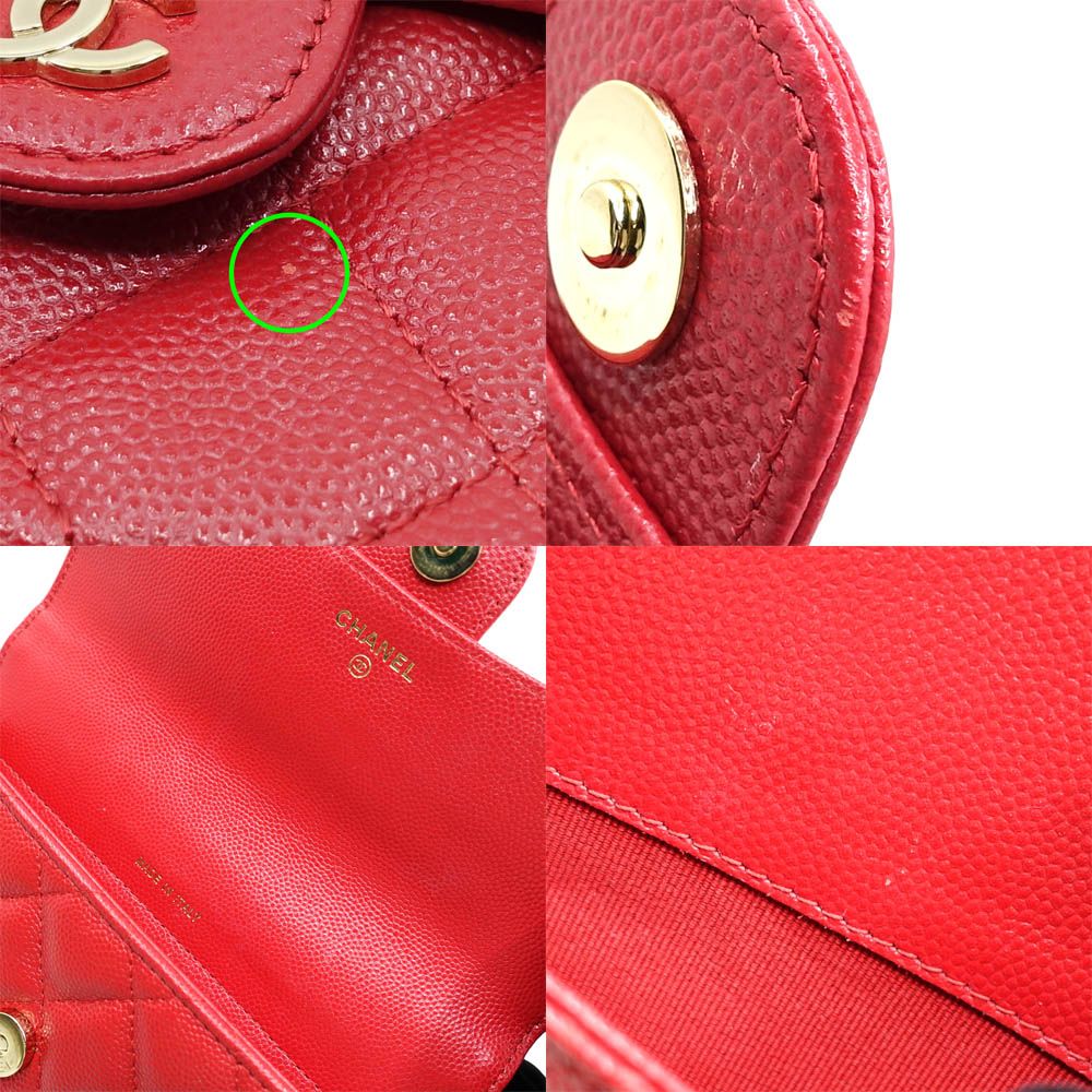Chanel Phone Case Wallet Caviar Leather Red — view 9