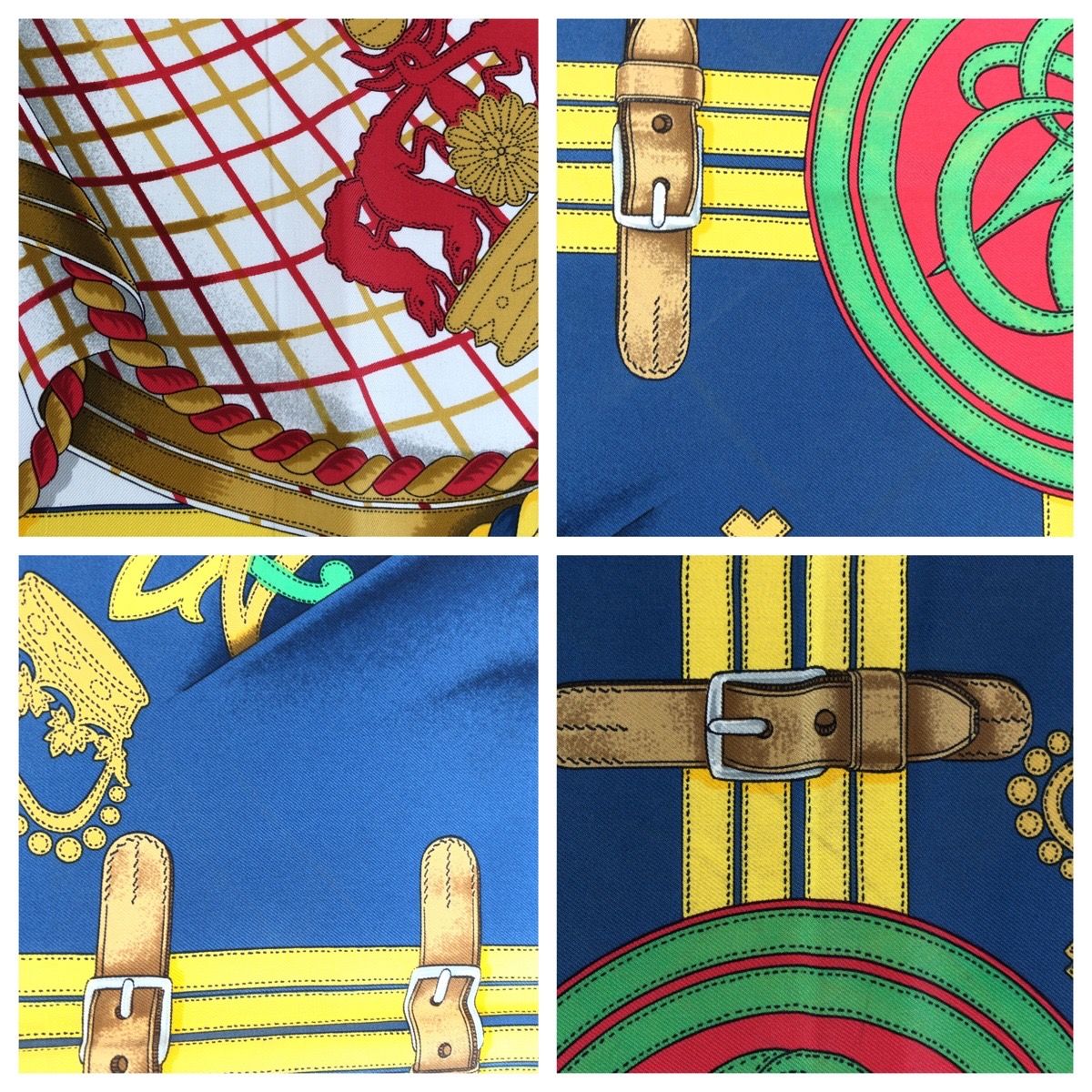 Hermes Grande Tenue Carre 90 Navy Yellow Multicolor Silk Scarf — view 6