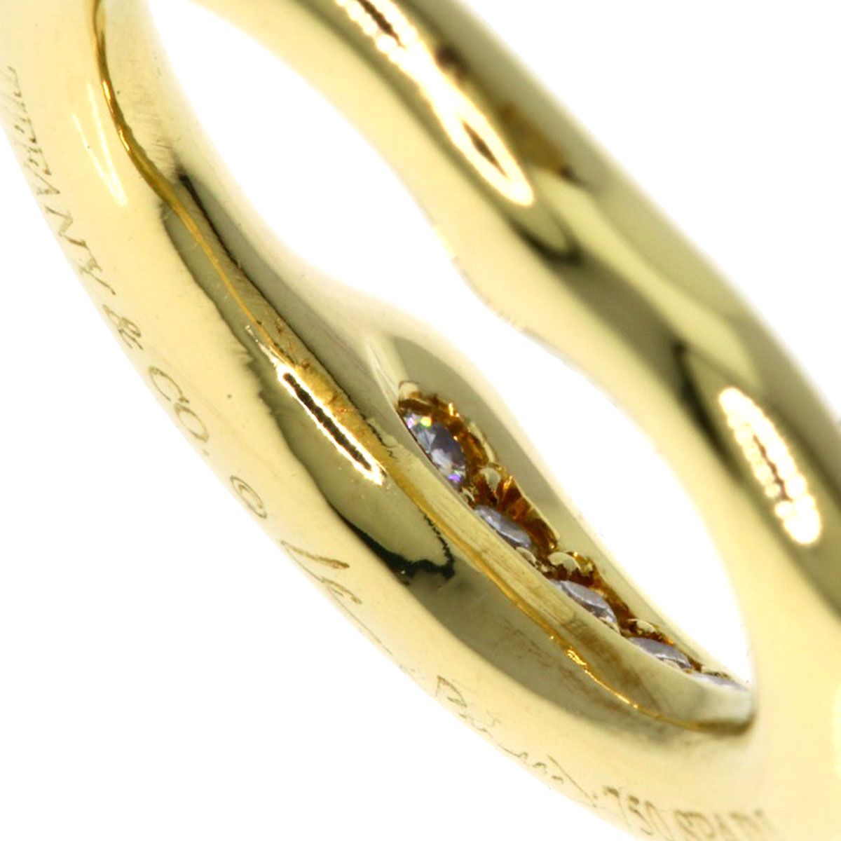 Tiffany & Co Open Heart Diamond Pendant Top 18k Yellow Gold — view 4