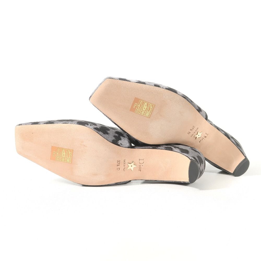 Dior Mizza Pumps D Leopard Print CD Logo Slingback Square Toe Shoes 37.5 — view 7