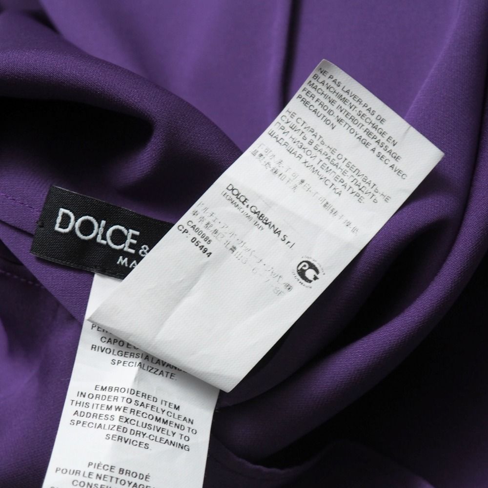 Dolce & Gabbana Blouse 38 Sequin Bijou Ribbon Long Sleeve Shirt — view 8