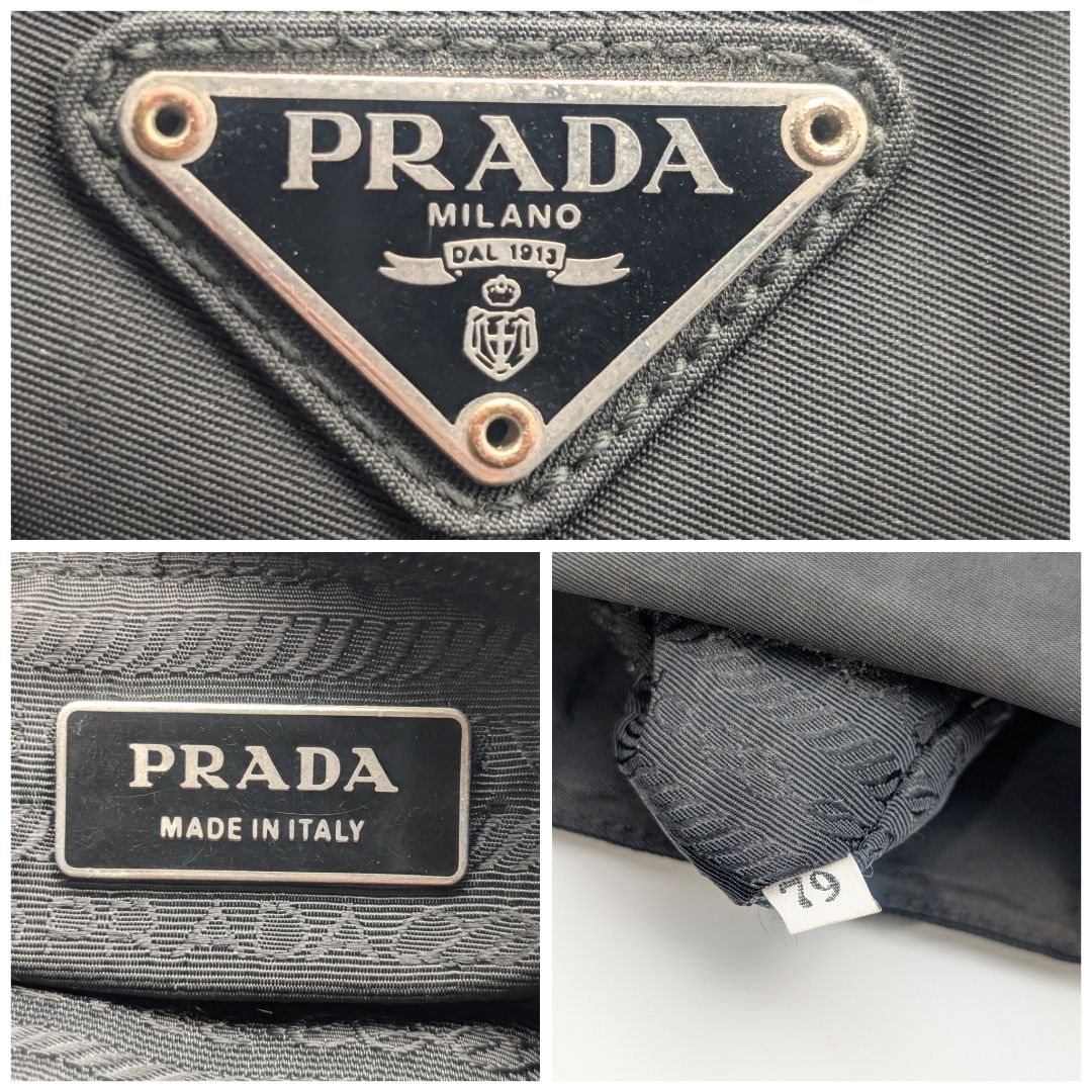 Prada Nylon Shoulder Bag Crossbody Black Triangle Logo — view 9