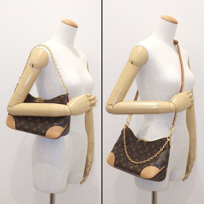 Louis Vuitton Shoulder Bag Boulogne PM Brown Natural Monogram Canvas Leather — view 9