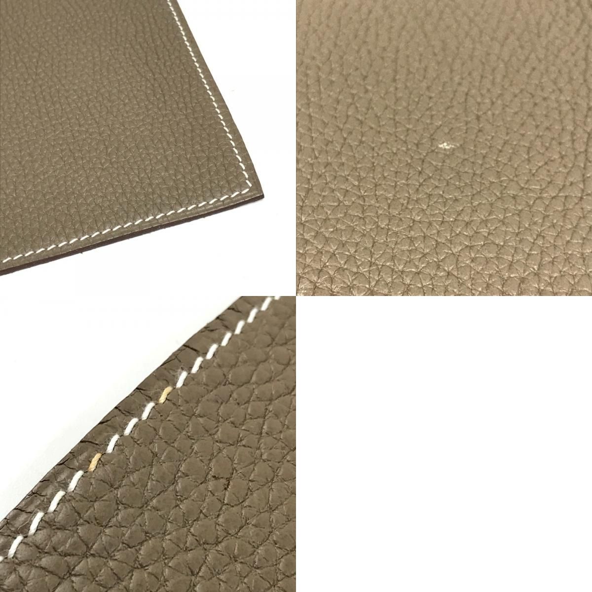 Hermes Desk Extra Large Taurillon Etoupe Gray Shoulder Bag — view 9