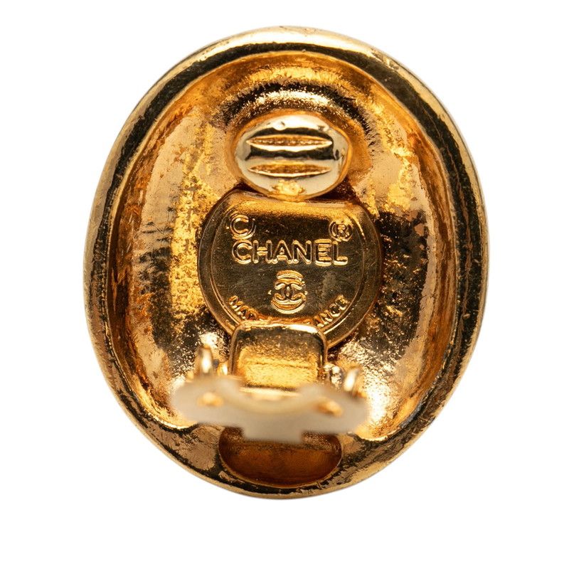 Chanel Mademoiselle Oval Earrings Gold Plated — view 3