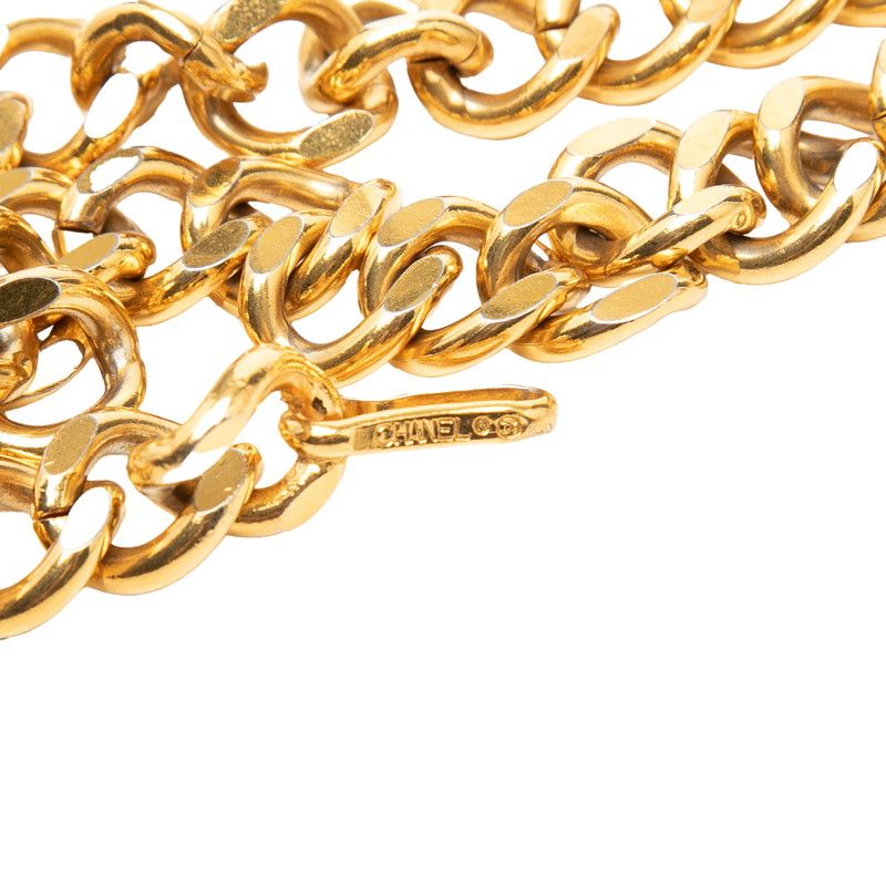 Chanel Logo Plate Chain Belt Gold Plated — view 3