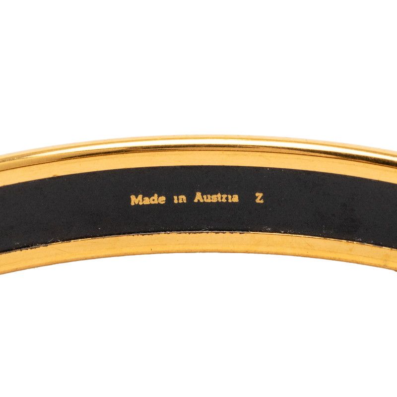 Hermes Enamel PM Cloisonne Bangle Gold Green Plated 1- Bracelet — view 5